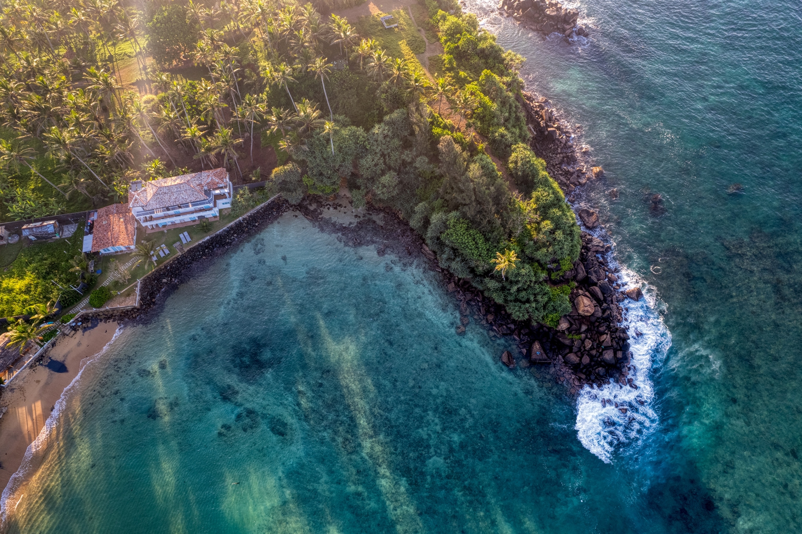 Aerial view of Sri Lanka's southern coastline